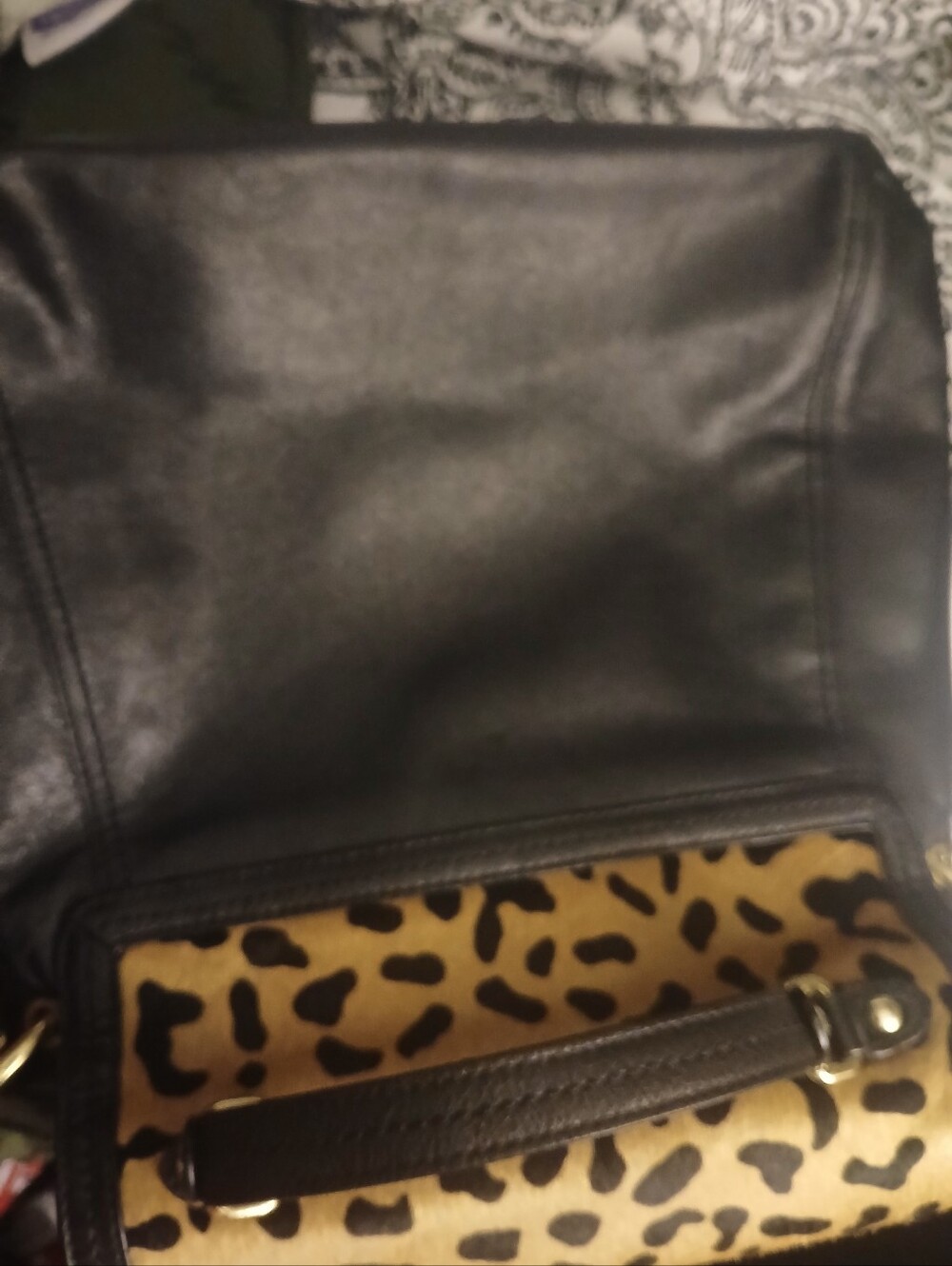 Coach Leopard Print Satchel in Black and Tan - Picture 15 of 16